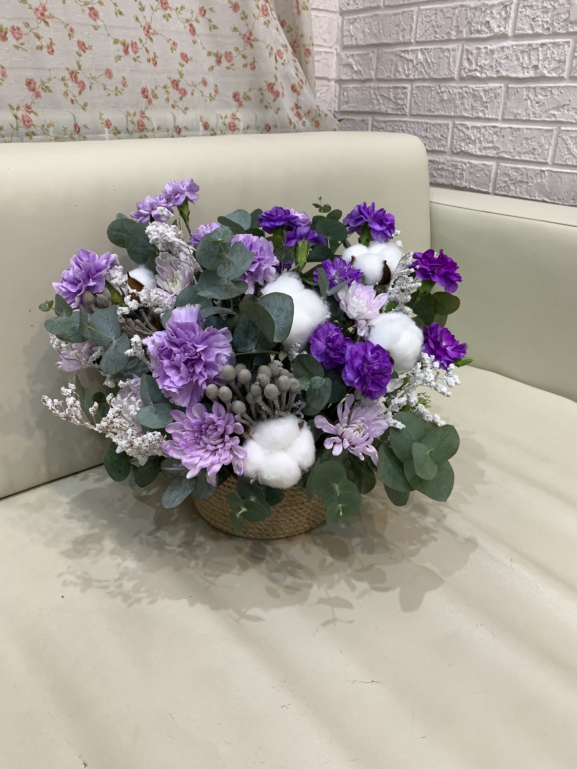 Композиция сиреневая с хлопком