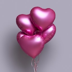 "Розовое сердце" фольгированный шар с гелием