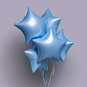 "Голубая звезда" фольгированный шар с гелием