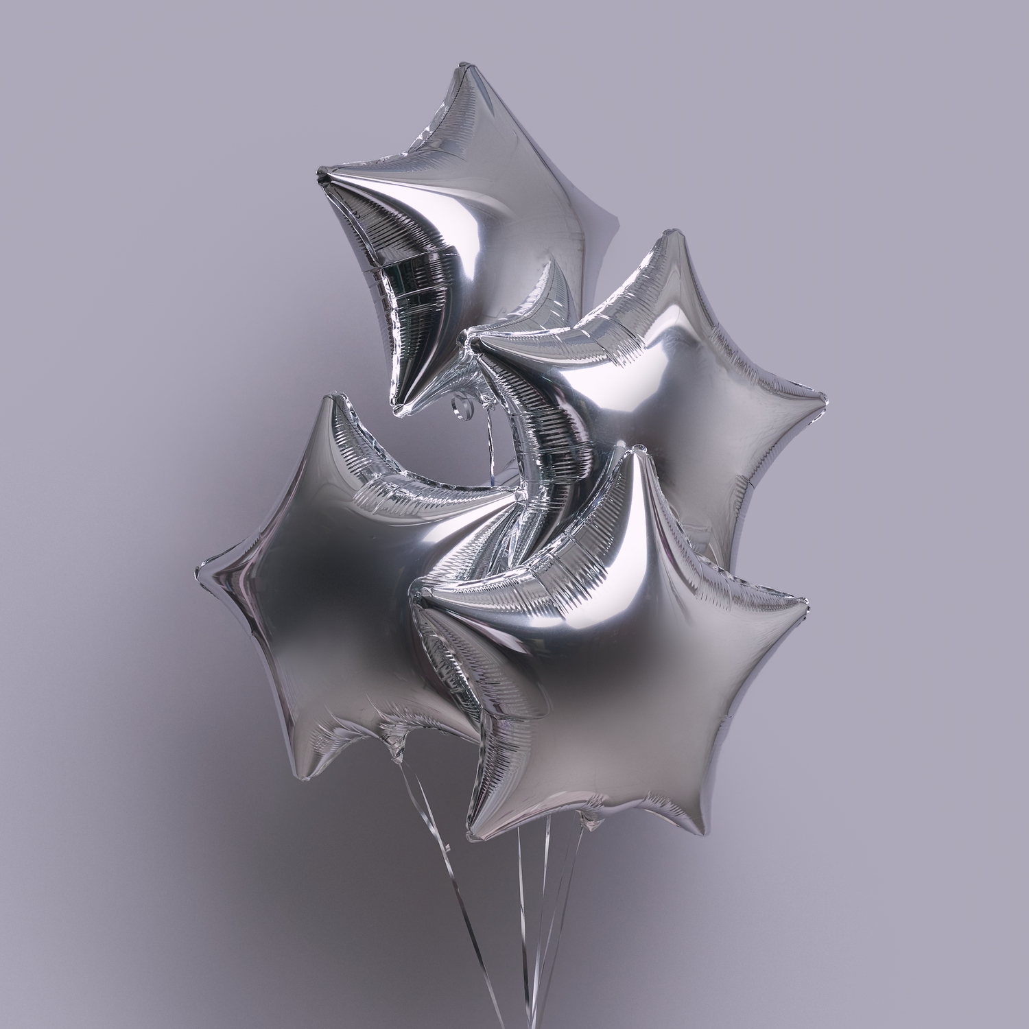 "Серебристая звезда" фольгированный шар с гелием