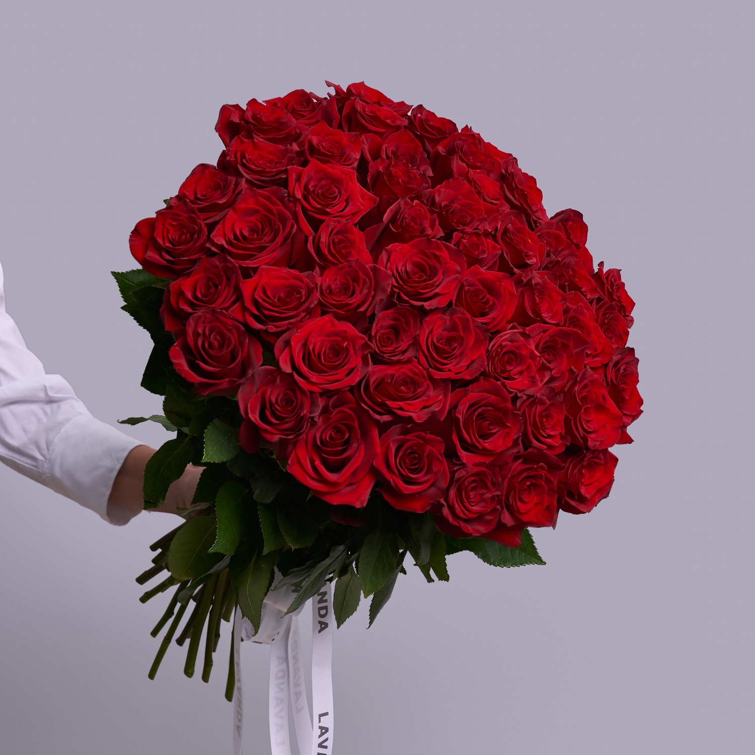 51 красная роза 50 см.